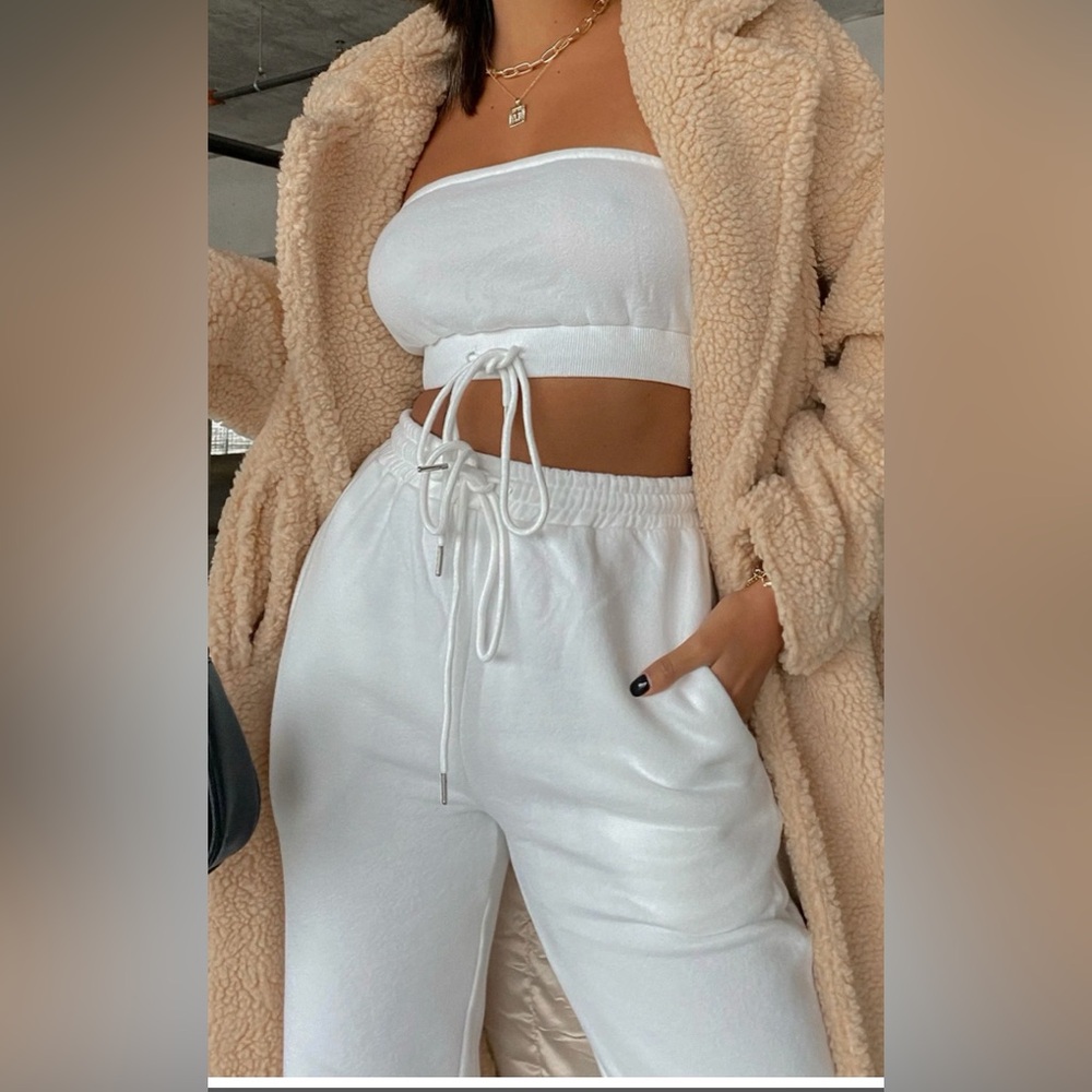 Princess Polly white jogger set